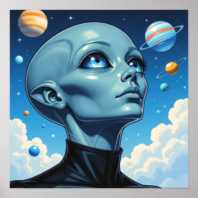 Beautiful Extraterrestrial Alien Being Poster (Front)