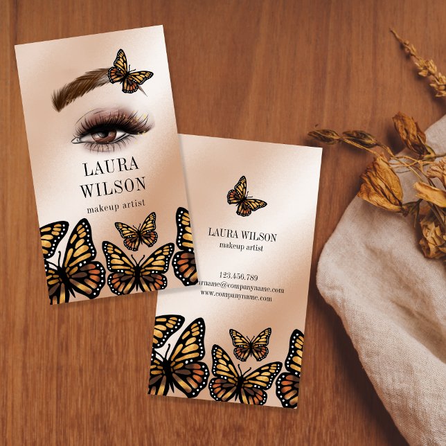 Beautiful Eye Monarch Butterfly lashes makeup Business Card (Creator Uploaded)