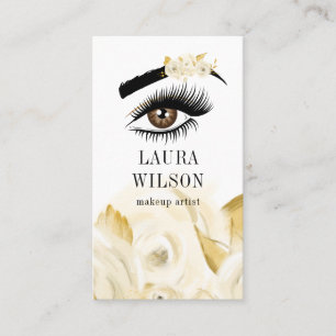 Beautiful Eye with White Watercolor Flowers Business Card