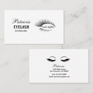 Beautiful Eyelash Extensions Technician Lashes  Business Card