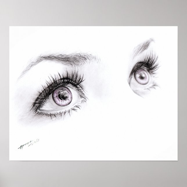 Beautiful eyes drawing minimalist art Poster print (Front)