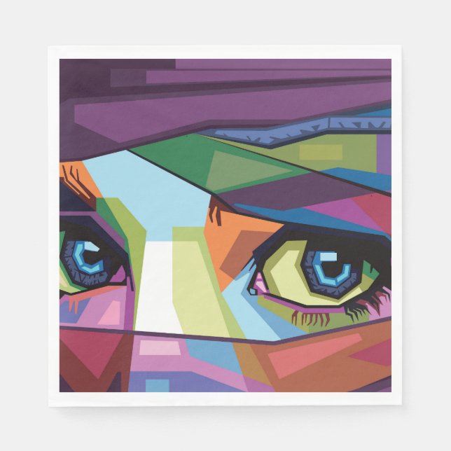 Beautiful eyes pop art napkin (Front)