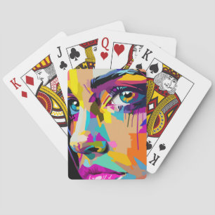  Beautiful face and eyes pop art  Playing Cards