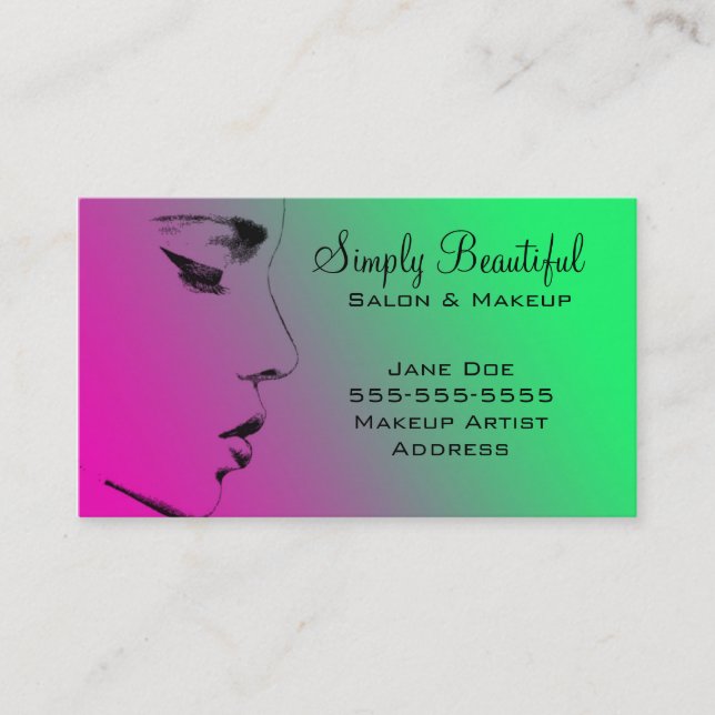 beautiful face business card (Front)