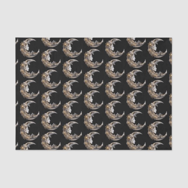 Beautiful Face in the Moon Pattern Tissue Paper (Front)
