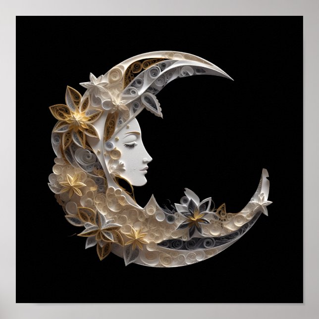 Beautiful Face in the Moon Poster (Front)