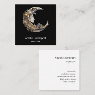 Beautiful Face in the Moon Square Business Card