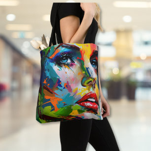 Beautiful Face Painted Artistic Portrait  Tote Bag