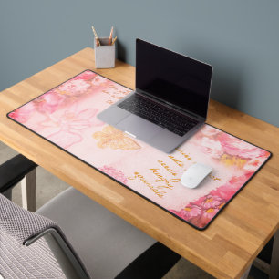 Beautiful Fairies Flowers And Butterflies Desk Mat