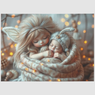 Beautiful Fairy and Baby Fantasy Art Tissue Paper