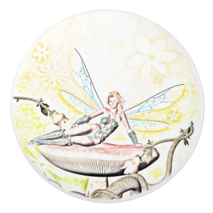 Beautiful fairy ceramic knob
