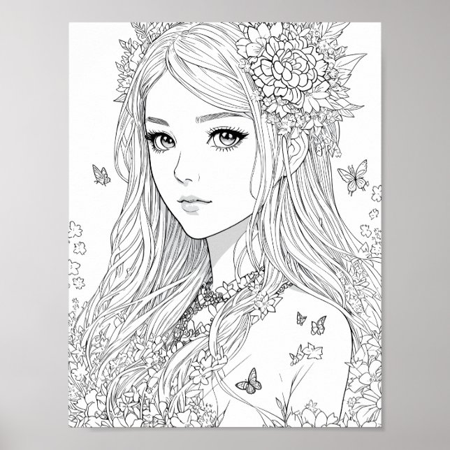 Beautiful Fairy Colouring Poster (Front)
