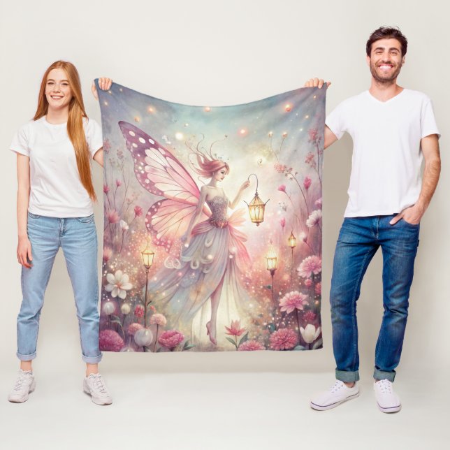 Beautiful Fairy in Garden Fleece Blanket (In Situ)