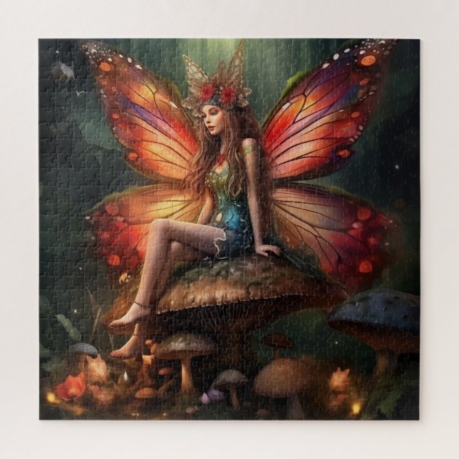 Beautiful Fairy on Toadstool Jigsaw Puzzle (Vertical)