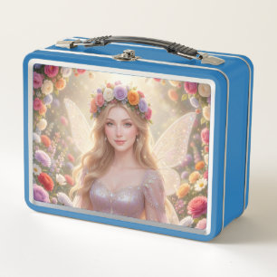 Beautiful fairy princess metal lunch box