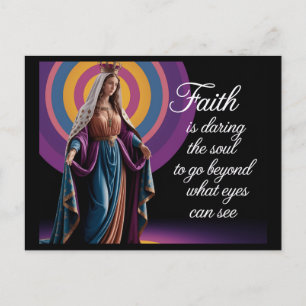 Beautiful Faith Quote with Mary Postcard