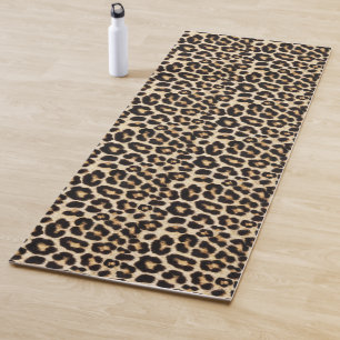 Beautiful Fake Fur   Leopard Faux Fur Yoga Mat