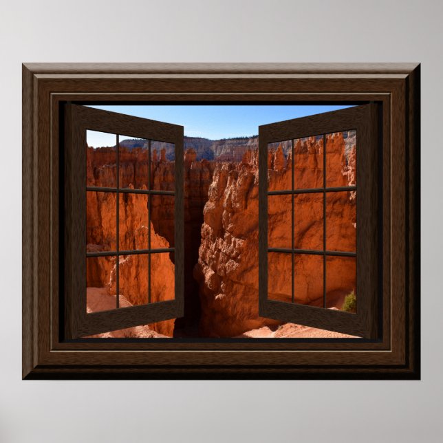 Beautiful Fake Window View Bryce Canyon Utah Poster (Front)