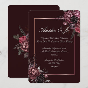BEAUTIFUL FALL COLORS FLORAL WEDDING INVITATION