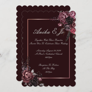 BEAUTIFUL FALL COLORS FLORAL WEDDING INVITATION