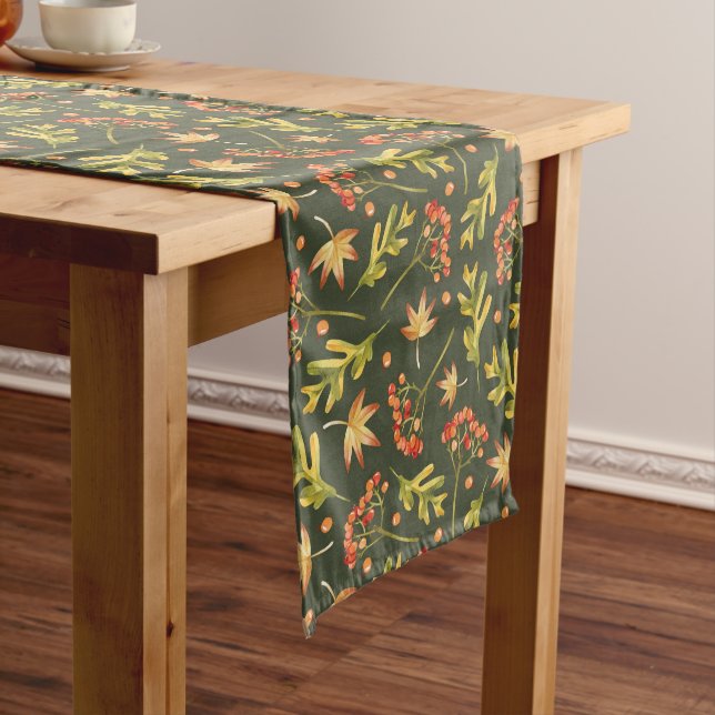 Beautiful Fall Colours Leaves Medium Table Runner (In Situ)