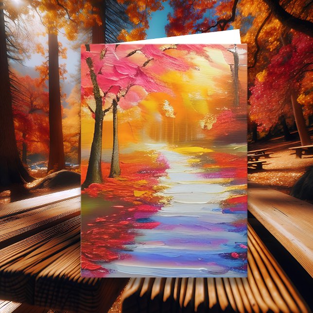 Beautiful Fall Day  Autumn Path Thinking about You Card (Creator Uploaded)