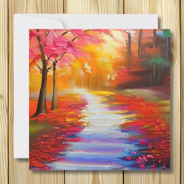 Beautiful Fall Day  Autumn Path Thinking about You Card (Creator Uploaded)