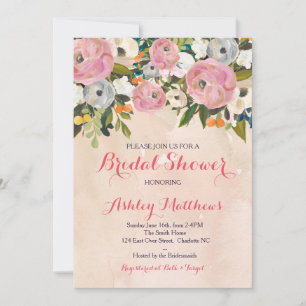 Beautiful Fall Floral Baby Shower Invitation, Baby Invitation