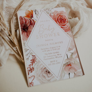 Beautiful Fall Floral & Rose Gold Baby Shower