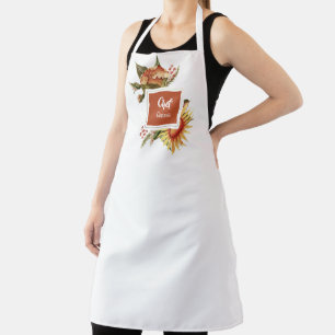 Beautiful Fall Floral THANKSGIVING Personalised Apron