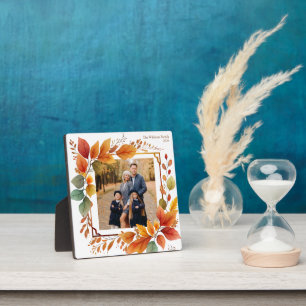 Beautiful Fall Foliage Family Thanksgiving Photo Plaque