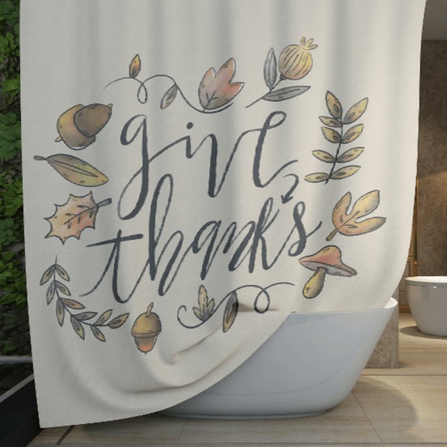 Beautiful  Fall Give Thanks Shower Curtain (Creator Uploaded)
