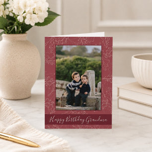 Beautiful Fall Happy Birthday Grandma Photo Card