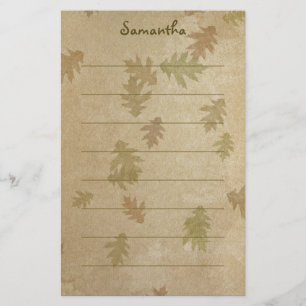 Beautiful Fall Leaves Lined Stationery