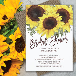 Beautiful Fall Sunflowers Bridal Shower Invite