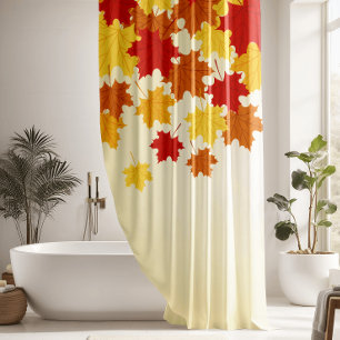 Beautiful Falling Leaves Autumn Floral Shower Curtain