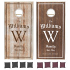 Beautiful family monogram two tone wood texture