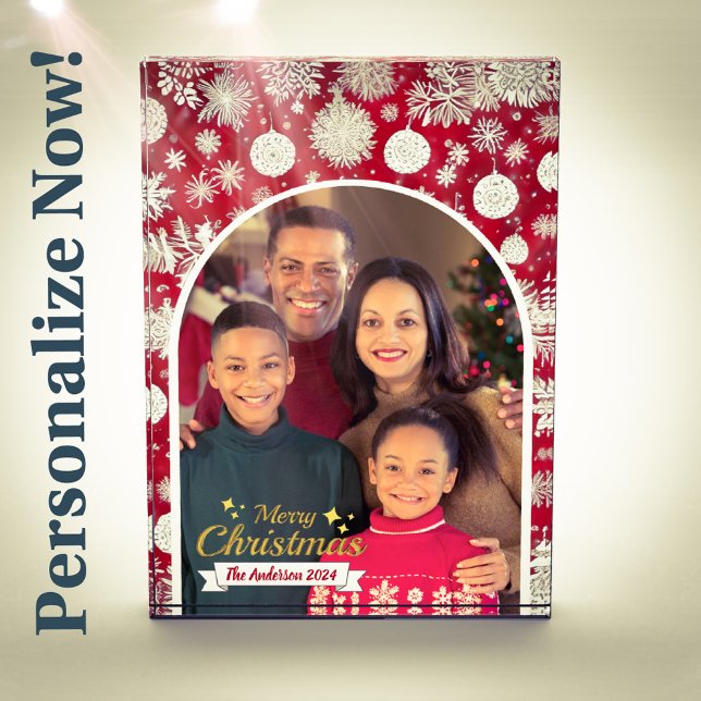 Beautiful Family Photo Merry Christmas Photo Block (Creator Uploaded)