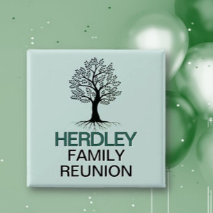 Beautiful Family tree Family Reunion  15 Cm Square Badge