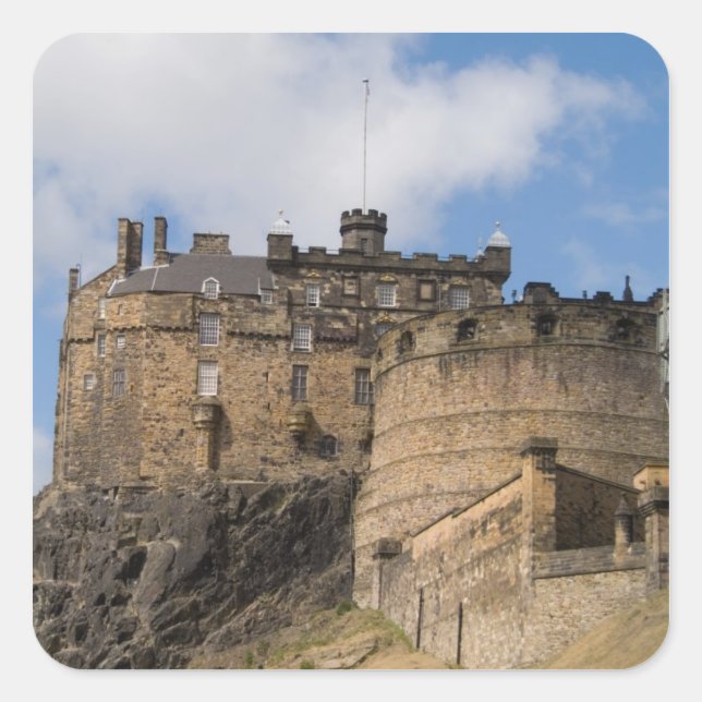 Beautiful famous giant Edinburgh Castle in Square Sticker (Front)
