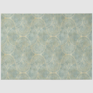 Beautiful ,fan,art deco, pattern,green colours,gre tissue paper