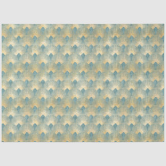 Beautiful fan pattern,teal gold,Art Deco pattern,c Tissue Paper