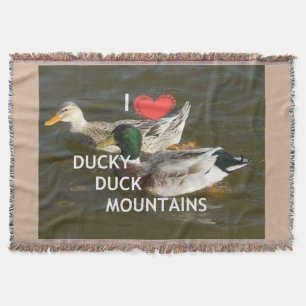 Beautiful Fantastic Feminine Design I love ducky Throw Blanket