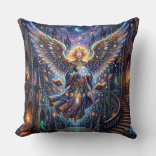 Beautiful Fantasy Angel Starry Night Magic Throw P Cushion