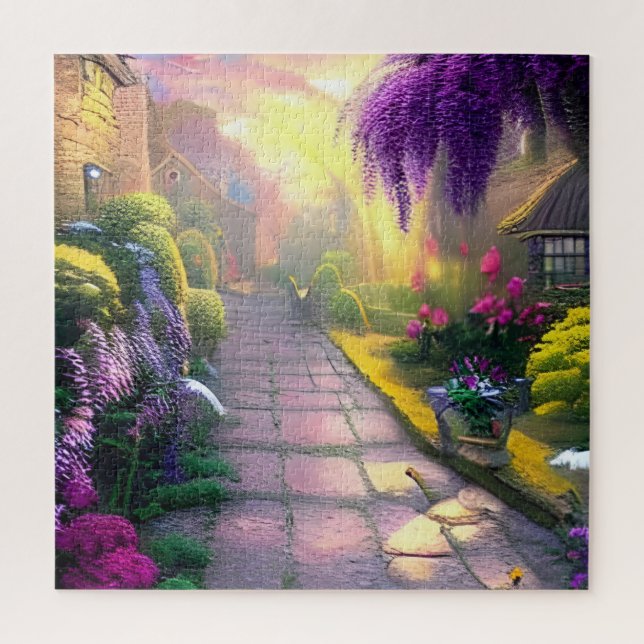 Beautiful Fantasy Cottage Garden Path   Jigsaw Puzzle (Vertical)
