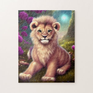 Beautiful Fantasy Cute Kawaii Lion Cub Jigsaw Puzzle