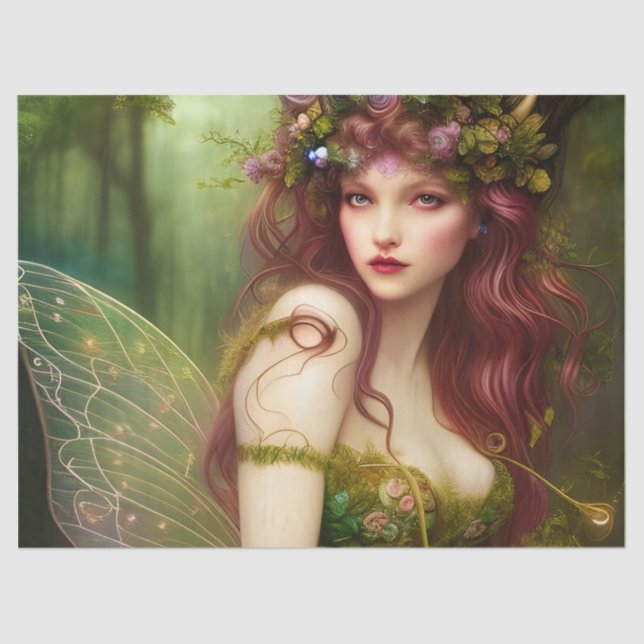 Beautiful Fantasy Fairy Princess Decoupage Tissue Paper (Front)