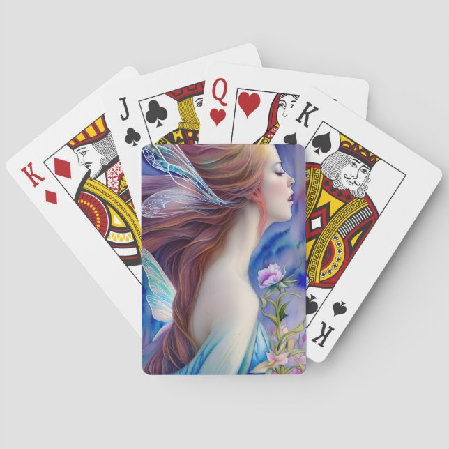 Beautiful Fantasy Fairy with Stunning Wings Playing Cards (Back)