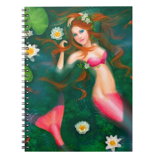 Beautiful Fantasy mermaid in water Notebook (Front)
