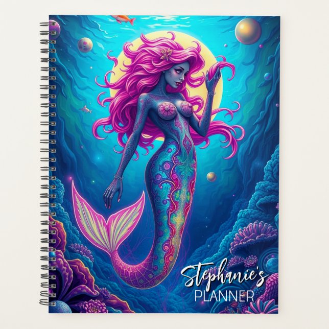 Beautiful Fantasy Mermaid Siren Planner (Front)